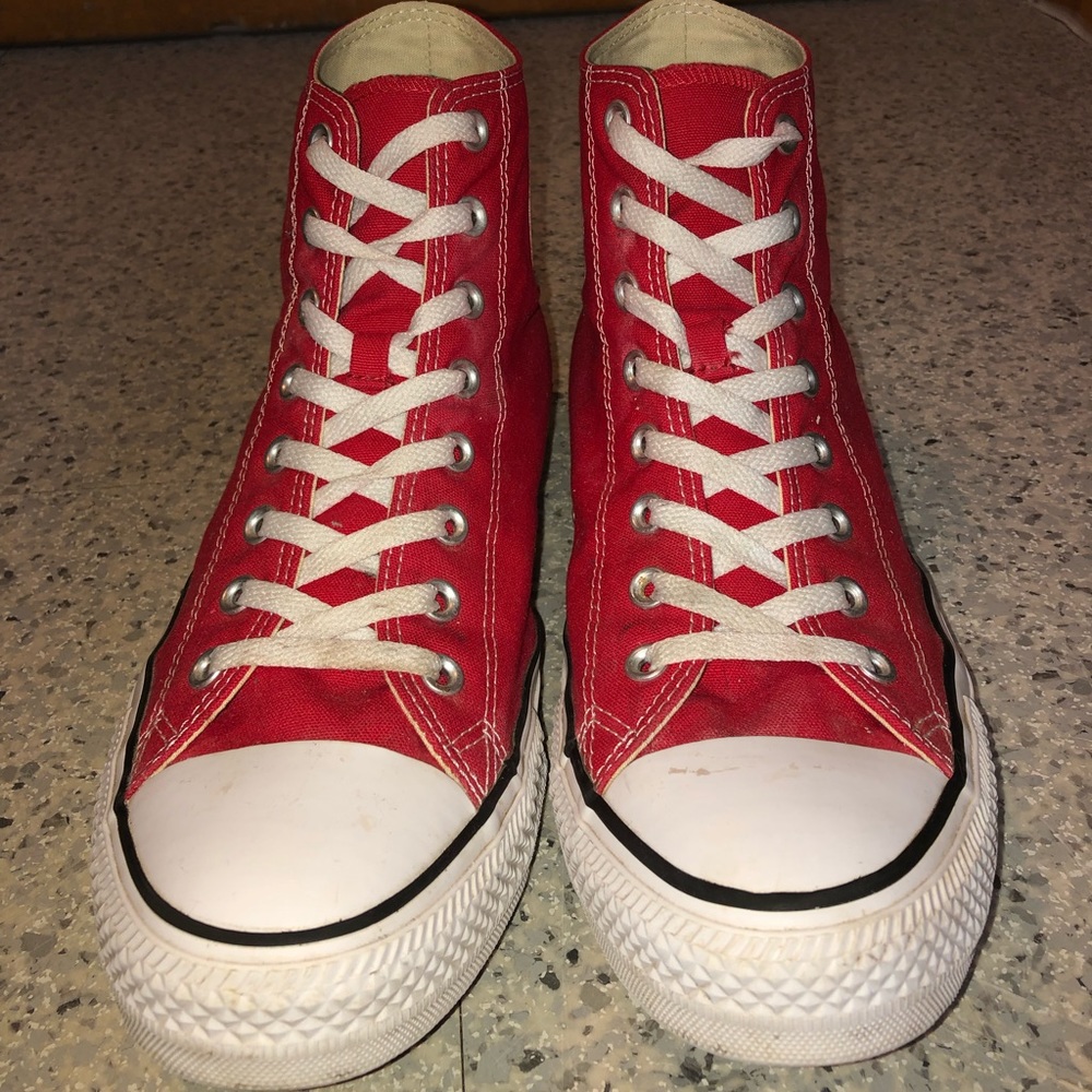 Converse Red High Tops size 12 men size 14 women
